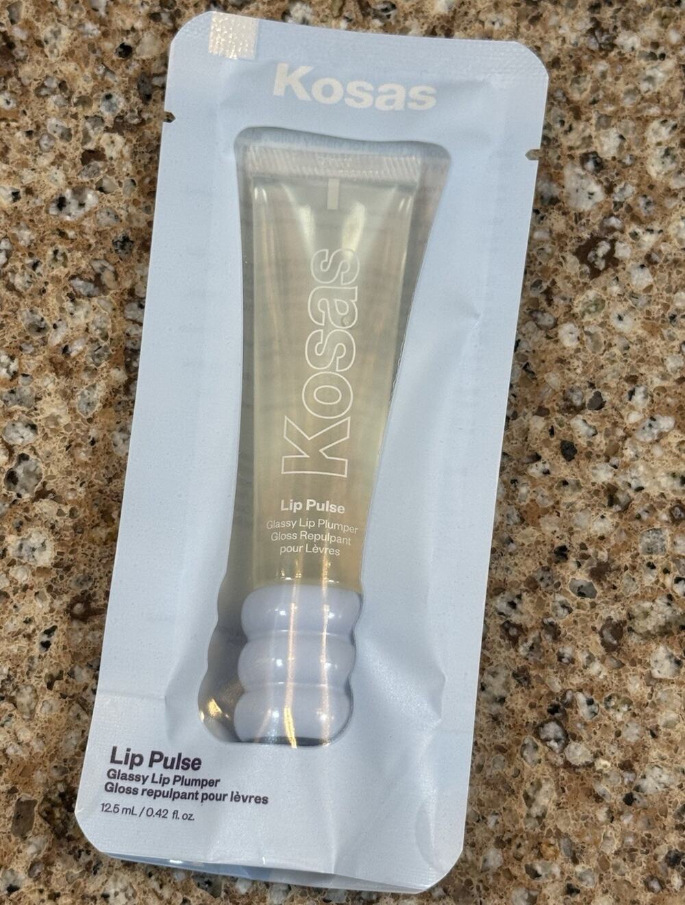 Kosas Lip Pulse Glassy Lip Plumper Unspoken Clear Gloss Vegan 0.42 fl oz